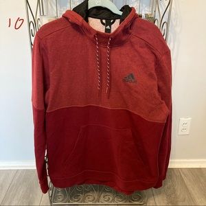 Red Adidas Pull Over Hoodie